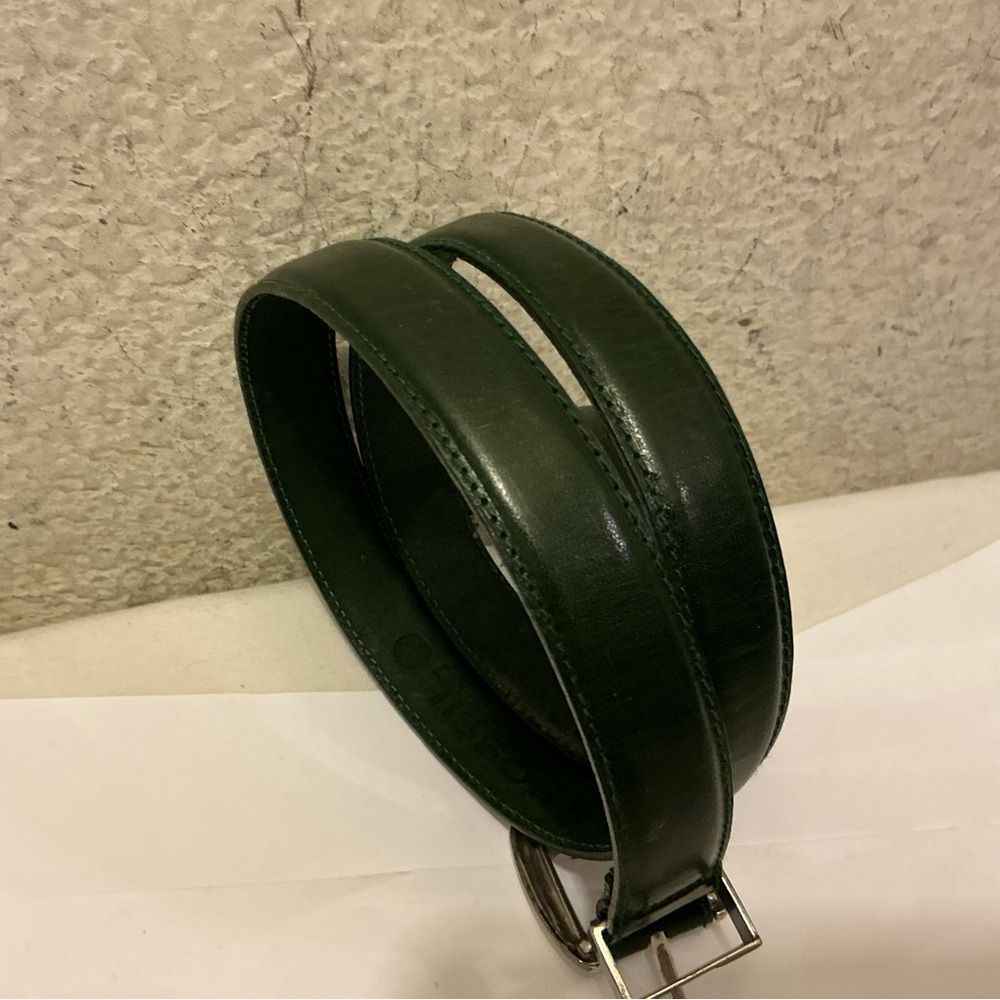 Fossil Dark Green Leather Belt